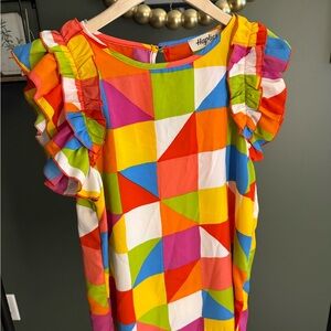 Harper Multicolor Geometric Kids Blouse